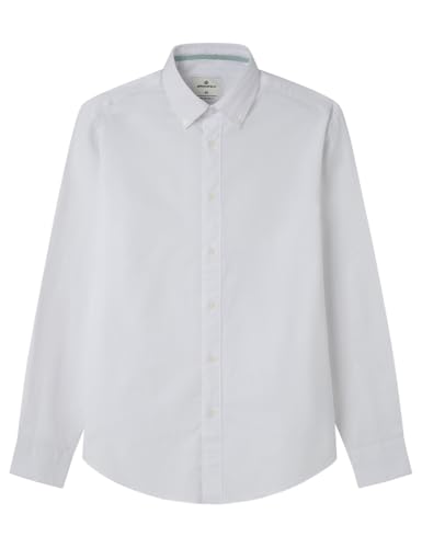 Springfield Nueva Camisa De Estructura con Bordado De Árboles, Blanco, L
