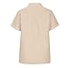 Linen Shirts for Women Summer Front Double Pockets Tops Tunic Linen Fabric Soft Breathable Blouses Fashion T Shirt Beige