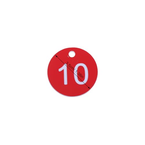 Placas numeradas redondas de plástico rojo para la gestión de llaves 2