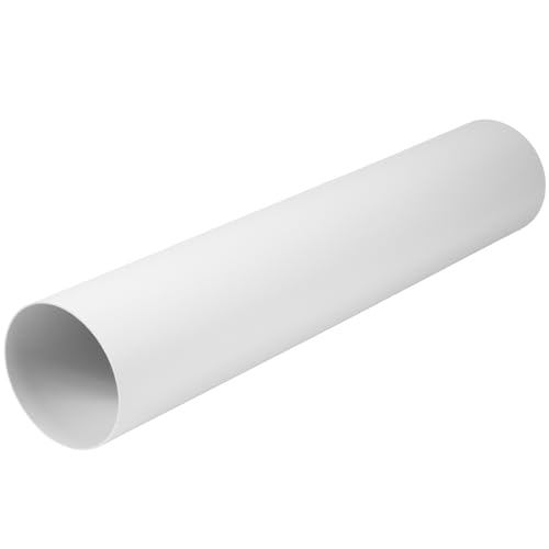 Repa Market Conduit de ventilation rond droit en plastique de 10 cm – 50 cm de long – Tuyau de rechange, extension, circulation d'air frais
