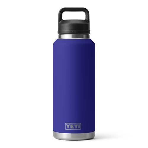 Image of YETI Rambler 46 oz Bottle, Leakproof, Vacuum Insulated, Stainless Steel with Chug Cap, Offshore Blue