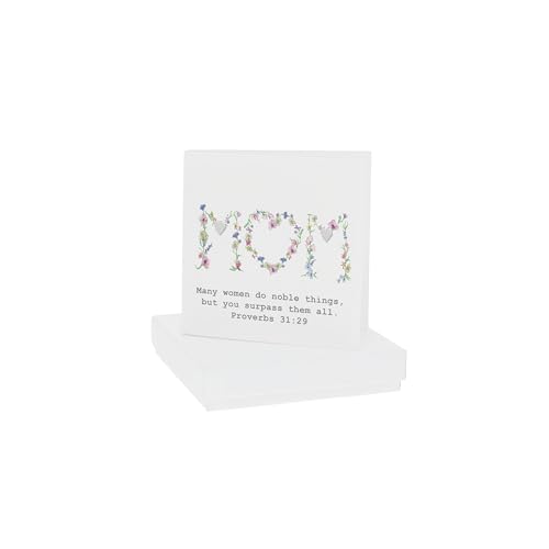 Carte de vœux vierge MOM et boucles d'oreilles cœur pour un message d'amour