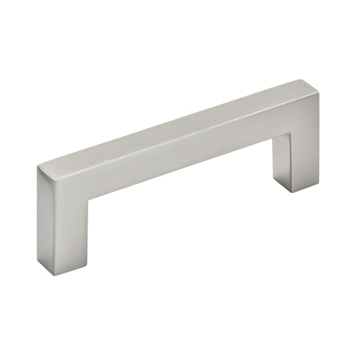 Image of Amerock Monument 3 inch (76mm) Center-to-Center Satin Nickel Cabinet Pull - 10 Pack