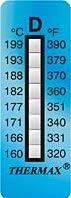 Thermax Temperature Indicating Label Strips, Irreversible, 8 Level, 160 Deg C to 199 Deg C