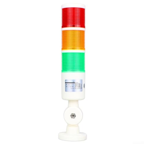 Luz LED de torre de señal de alarma de modo dual (constante/intermitente) para aplicaciones industriales, funciona en 12 a 24 voltios (BEM-X-50-3T-D)