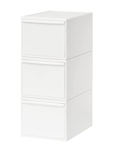 ライクイット 衣類 収納 引き出し ケース 組み合わせて使える 収納ケース ワイドL オールホワイト 日本製 MOS-06L 3個セット 奥行き46cm クローゼット メタルラック ピッタリ