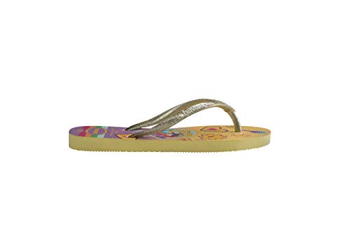 Chinelo Slim Princess, Havaianas, Meninas, Amarelo/Dourado, 29/30
