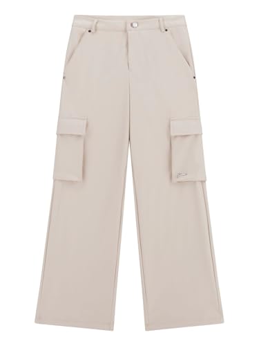 GUESS Girls' Faux Leather Fashion Pants, Muted Stone