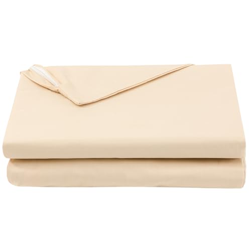 FULI 100% Cotton Cover for Traditional Japanese Floor Futon Mattress, Twin XL, Beige. Made in Japan