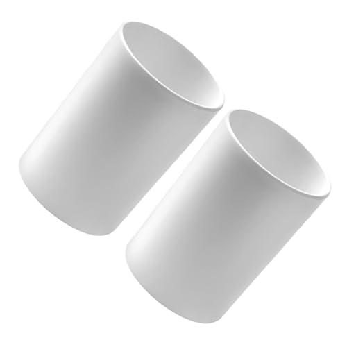 FONDOTIN 2pcs Solid Pp White Bathroom Cup Reusable Toothbrush Tumbler for Daily Use
