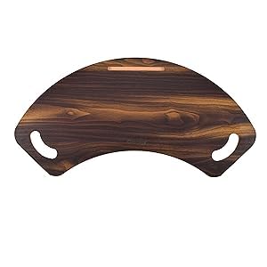 Wooden Lap Desk Laminated Wooden Use On Chair & Bed As Study Pad Or Writing Pad Wood Curved Table Tray with Handles for Laptop, 68 Cm, 28 Cm(Brown, Pen)