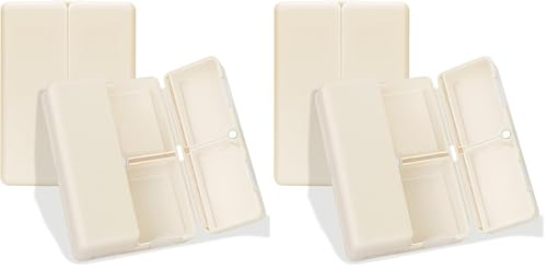 Image of FYY Daily Pill Organizer, 7 Compartments Portable Pill Case Travel Pill Organizer,[Folding Design] Pill Box for Purse Pocket to Hold Vitamins,Cod Liver Oil,Supplements and Medication-White (Pack of 2)