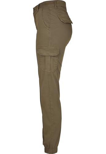 Urban Classics Damen Ladies High Waist Cargo Pants Hose, Grün (Olive 00176), W(Herstellergröße: 28)