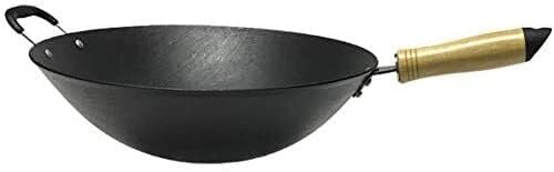 Wok de Hierro Fundido con Mango de Madera 36 cm miniatura 5