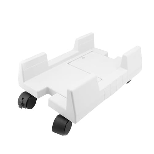 Soporte universal para CPU móvil y soporte de torre de escritorio, ruedas giratorias para PC, carrito debajo del escritorio, soporte para marco principal, color blanco