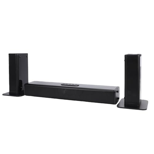 YUEHISY Altavoz de TV Desmontable 3 en 1, Barra de Sonido Envolvente de Cine en Casa de 100 W con Diseño Desmontable de 3 Piezas, Graves Envolventes de 360°, para Juegos de PC de TV (Enchufe de la UE)