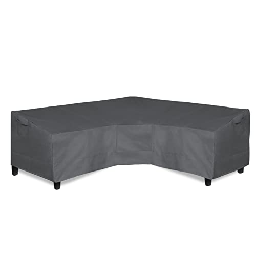 Image of Easy-Going Patio V-Shaped Sectional Sofa Cover, Waterproof Outdoor Sectional Cover,Heavy Duty Garden Furniture Cover with Air Vent 100 inch L (on Each Side) x 33.5 inch D x 31 inch H, Dark Gray