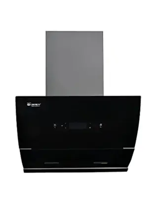 Crown 90 CM 1300 Nm3/H Filterless Auto Clean Chimney with Life time warranty on motor (Touch + Motion Sensor Control, Black)