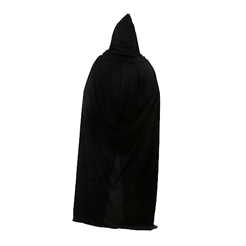 Cape à capuche longue noire adulte pour soirée déguisée et carnaval