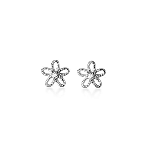 WZGWDC Damen-Ohrringe, modisch, minimalistisch, echtes Silber, Kleiner Liebes-Herz-Ohrstecker für Frauen, Studenten, Teenager, Schmuck