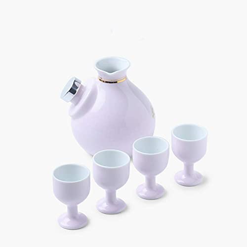 酒器セット ワイングラスセット 陶器カップ 工芸品 ワイングラス 5個セット 中国風磁器 手描き 伝統レトロ工芸品 酒器 温水エリア