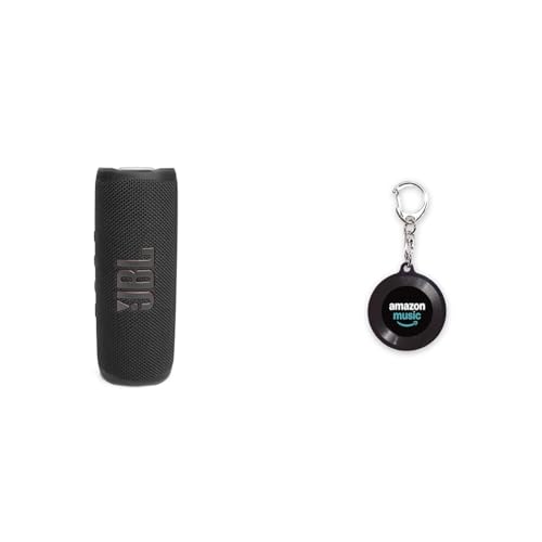JBL FLIP6 Bluetoothスピーカー 2ウェイ・スピーカー構成/USB C充電/IP67防塵防水/パッシブラジエーター搭載/ポータブル ブラック JBLFLIP6BLK+【Amazon.co.jp限定】The Music × Amazon Music ミュージックキーホルダー