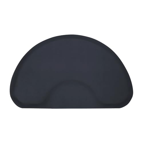 Salon-Mate Modern Elements 3 x 5 Black Solid HalfCircle Mat Black