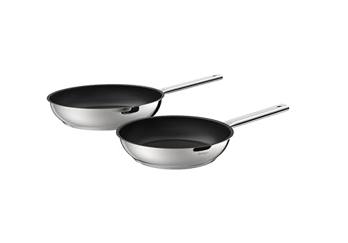 Rostique 24 cm and 28 cm Stainless Steel Non Stick Frying Pan, Suitable for All Cooking Hobs, Including Gas and Induction
