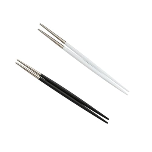 MUELODSIC Palillos de Acero Inoxidable Japoneses Punta Puntiaguda Set de 2 Pares y Palillos de Sushi y Cocina Hogar Resistentes y Prácticos para Cenas Asiáticas