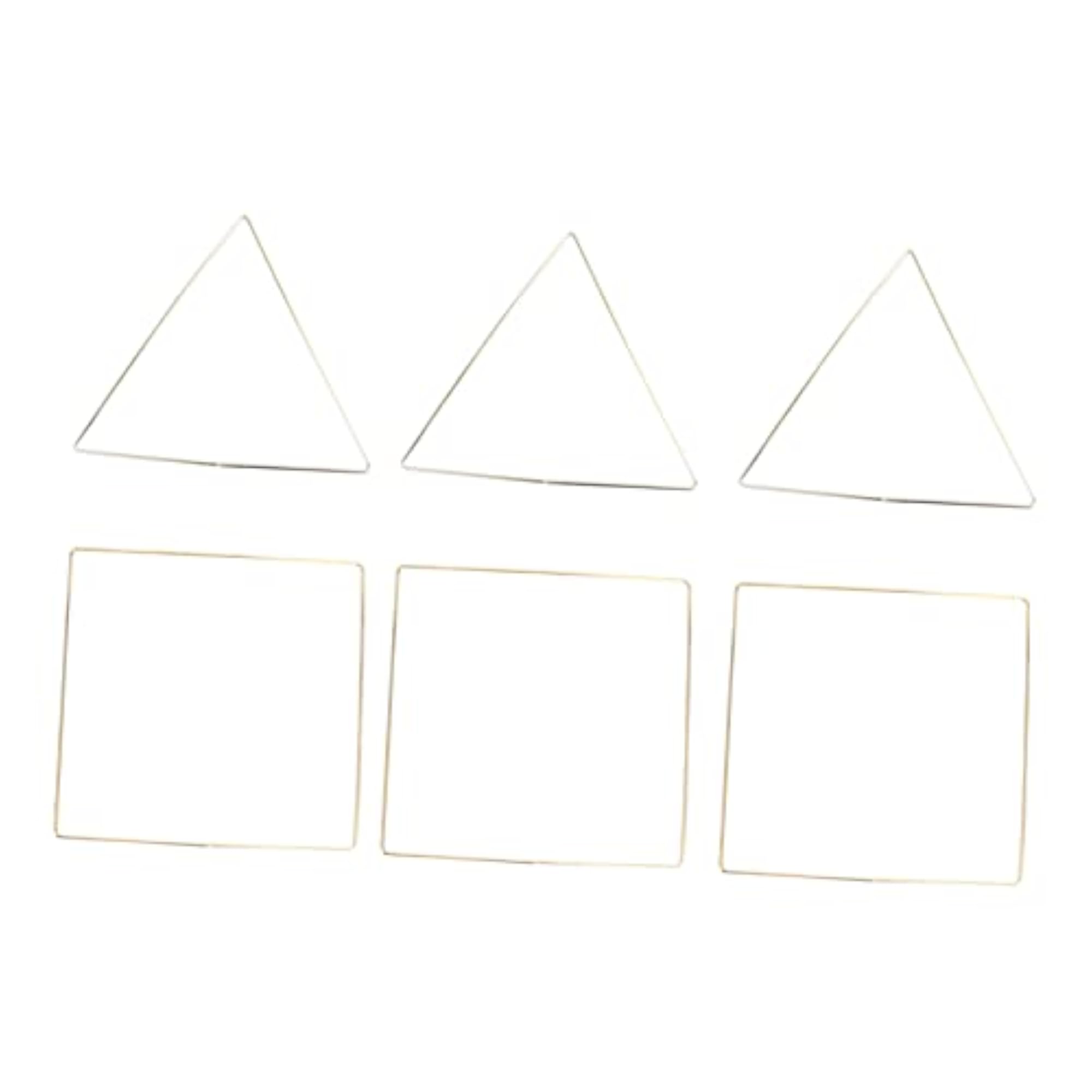 6Pcs Metal Dream Catcher Rings Set Triangle and Square Frames