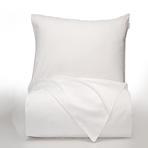 Drap plat blanc en percale Bianca pour lit double