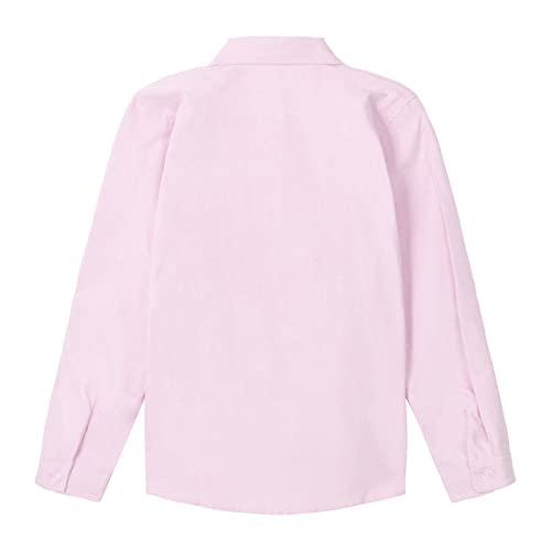 Image of LittleSpring Boys Button Down Long Sleeve Uniform Dress Shirts with Tie