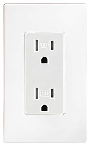 Leviton 15 Amp Decora Tamper-Resistant Duplex Electrical Wall Outlet, 10 Pack, T5325-WMP, White