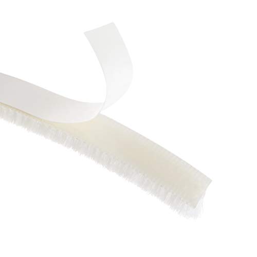 uxcell Brush Weather Stripping, Adhesive Felt Door Seal Strip Pile Weatherstrip Door Sweep Brush for Door Window 394Inch L X 0.2 Inch W (10000mm X 5mm) White