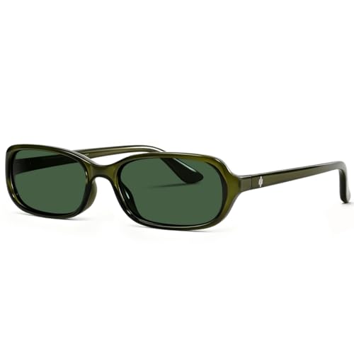 GUVIVI 90s Rectangular Retro Sunglasses