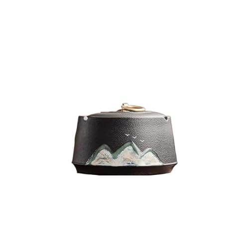 FURUIM2024M Ceniceros de cerámica vintage cenicero de mesa de centro, sala de estudio, oficina, decoración de escritorio, cenicero con tapa, regalo para aficionados, fumadores y hogares