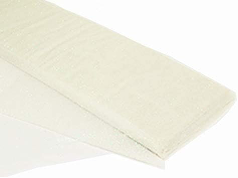 Valentina Textile Inc Tulle Glitter Fabric 54" by 10 Yards (30 ft) Tulle Bolt for Wedding, Party and Decoration (10 Yard, Ivory)