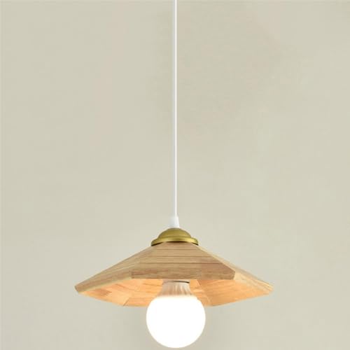 Suspension en bois massif lustre minimaliste E27 plafonnier chambre