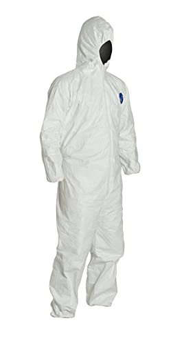 image for Tools & More Tyvek Disposable Suit by Dupont with Elastic Wrists, Ankl