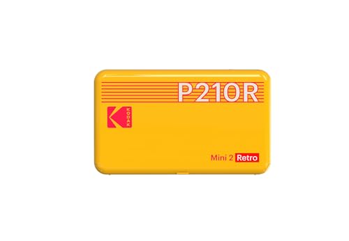 Image of KODAK Mini 2 Retro 2x3 Portable Photo Printer, 38 Sheets, Bluetooth Smartphone Printer for iPhone & Android, Instant Color Prints, 4PASS Dye Sublimation, Yellow (Pack of 2)