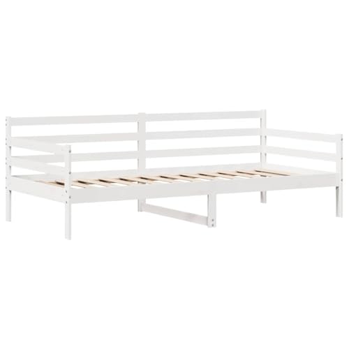 Boxspringbett Mit Matratze, Tagesbett mit Schubladen 80x200 cm Massivholz Kiefer Stoff Bett Gestell für Matratzes, Schlafzimmer, einfache Montage – Bild 6