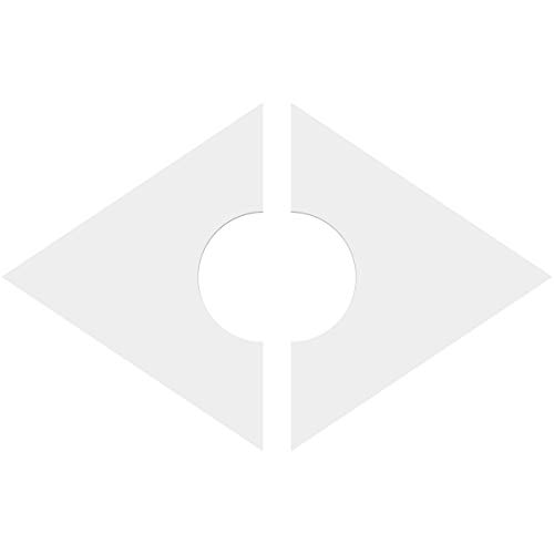 Image of Ekena Millwork CMP12X8DD2-03000 Diamond Architectural Grade PVC Contemporary, Two Piece Urethane Ceiling Medallions 12 inchW x 8 inchH x 3 inchID x 4 1 /4 inchC x 1 inchP