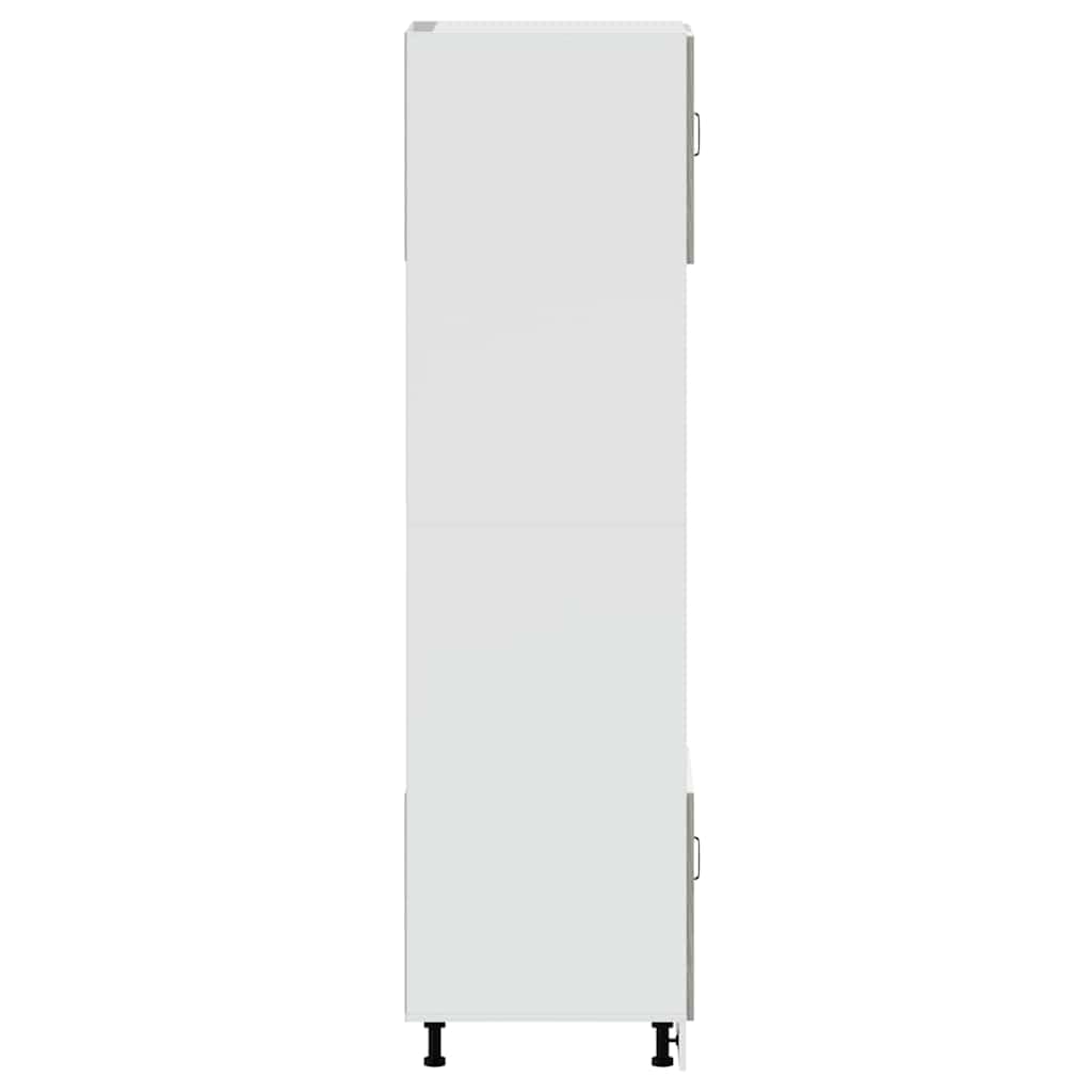 Kalmar - Set di 2 mobili per fornelli, in legno Sonoma, 60 x 57 x 207 cm, con piedini regolabili, autoportante, per microonde e forno, portaoggetti da cucina, organizer