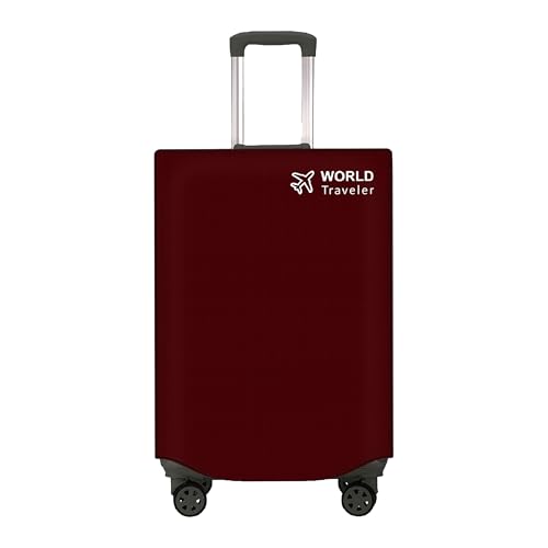 Image of Kraptick Non-Woven Luggage Cover - Waterproof, Dustproof, and Stretchable Luggage Protector Cover, Durable Non-Woven Luggage Case for Trolley Bags with Stretchable and Durable Design (Red-20 Inch)