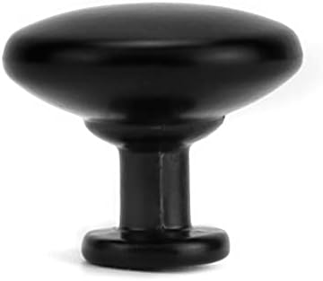 QWORK 12 Pcs Black Cabinet Knobs Door Knobs, 30mm Round Wardrobe Door Handles Aluminum Alloy for Cabinets/Cupboards/Drawers/Wardrobes, Screws Included