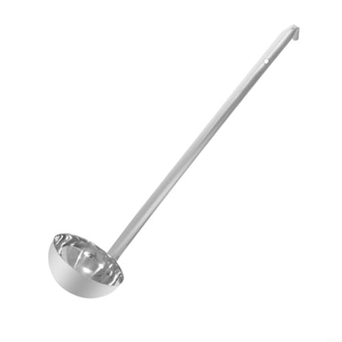 DAZZLEEX Cucharón de metal resistente con mango largo para cocina, cocina, sopa, salsa, ensalada, aderezo (B), 2002429632
