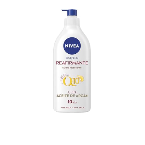 NIVEA Q10 Argan Oil Body Milk Firming + Extra Moisturising (400 ml), Firming Body Lotion for Dry Skin, Nourishing Body Cream