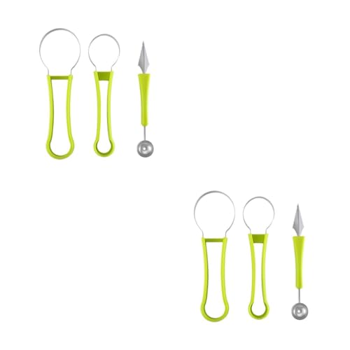 PRETYZOOM 2 Juegos recolector de bolas de fruta juguete uva herramienta exprimidor bigudí manzana helados buscador de frutas tallador de frutas bola de melón baller Acero inoxidable Green