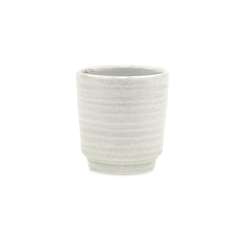 Cheungs White Rippled Ceramic Planter