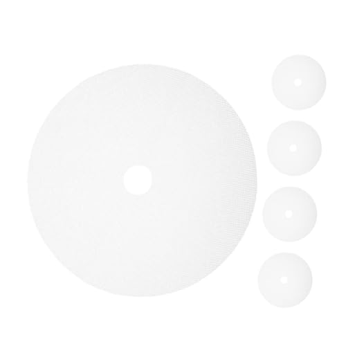 BRIGHTFUFU 5pcs Round Silicone Dehydrator Mats Non Stick Food Dryer Liners for Efficient Drying with Center Easy to Clean Food Dehydrator Pads